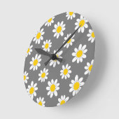 White Yellow Daisies Ronde Klok (Hoek)