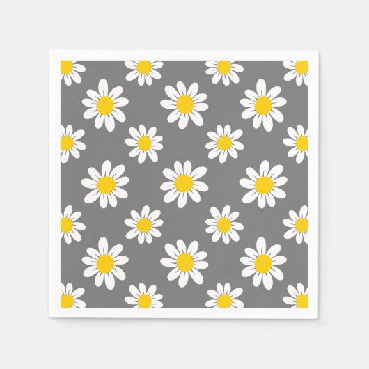 White Yellow Daisies Servet (Voorkant)