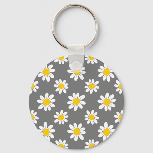 White Yellow Daisies Sleutelhanger (Voorkant)