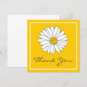 White Yellow Daisy Bedankkaart (Voorkant / Achterkant)