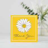 White Yellow Daisy Bedankkaart (Staand voorkant)
