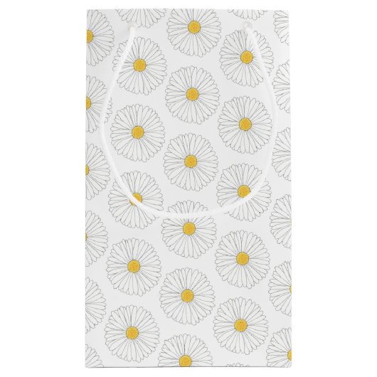 White Yellow Daisy Blossom Flower Garden Spring Klein Cadeauzakje (Achterkant)