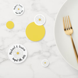 White Yellow Daisy Flower Floral Garden Party Confetti