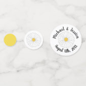 White Yellow Daisy Flower Floral Garden Party Confetti (Achterkanten)