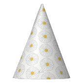 White Yellow Daisy Flower Floral Garden Party Feesthoedjes (Links)