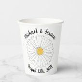 White Yellow Daisy Flower Floral Garden Party Papieren Bekers (Voorkant)