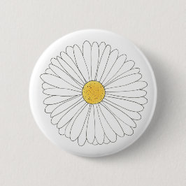 White Yellow Daisy Flower Floral Garden Party Ronde Button 5,7 Cm