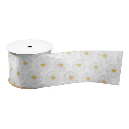 White Yellow Daisy Flower Floral Garden Party Satijnen Lint