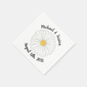 White Yellow Daisy Flower Floral Garden Party Servet (Hoek)