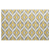 White & Yellow & Grey Quatrefoil Ikat Pattern Stof (Fat Quarter)