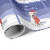 White Yellow Labrador Retriever in Santa Hat Cadeaupapier (Rol Hoek)
