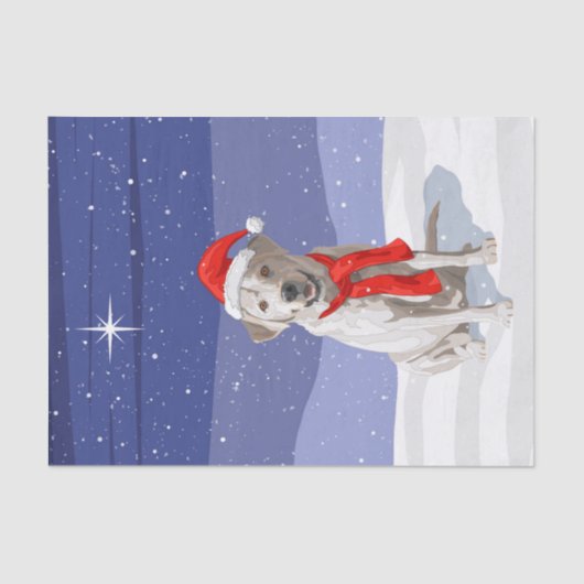 White Yellow Labrador Retriever in Santa Hat Tissuepapier (Voorkant)