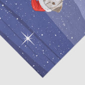 White Yellow Labrador Retriever in Santa Hat Tissuepapier (Detail)