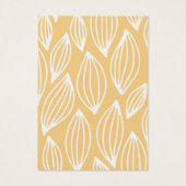 White Yellow Leaf Pattern die Achtergrond verdient Visitekaartje (Achterkant)