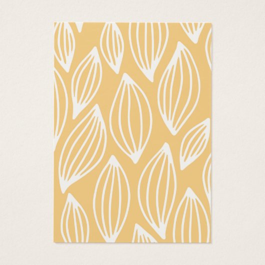 White Yellow Leaf Pattern die Achtergrond verdient Visitekaartje (Achterkant)
