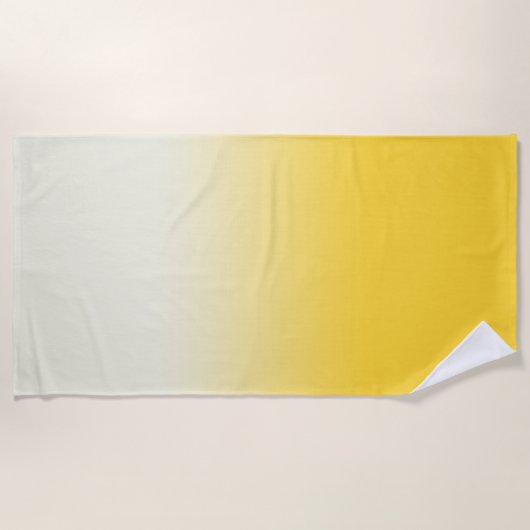 White Yellow Ombre gradiënt Strandlaken (Voorkant)