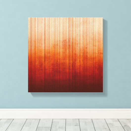 White Yellow Oranje Red Burgundy gestript Abstract Canvas Afdruk (Insitu (Houten vloer))
