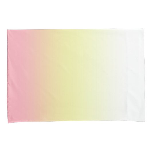 White Yellow Pink Modern Ombre gradiënt Kussensloop (Voorkant-Rechts)