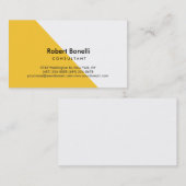 White Yellow Plain Modern Consultant Visitekaartje (Voorkant / Achterkant)