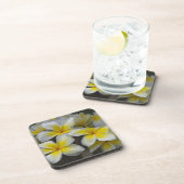 White Yellow Plumeria Bier Onderzetter (Rechterzijde)