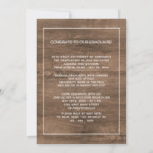 White Yellow Roses Floral Boho Rustic Afstuderen Aankondiging (Achterkant)