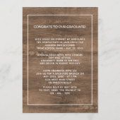 White Yellow Roses Floral Boho Rustic Afstuderen Aankondiging (Achterkant)