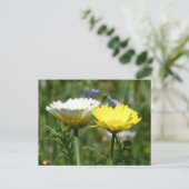 White & Yellow Wildflower DIY Briefkaart (Staand voorkant)