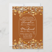 White Yellow Wildflowers Terracotta Wedding Kaart (Voorkant)