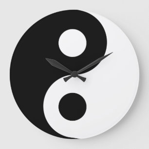 White Yin Yang Wall klok