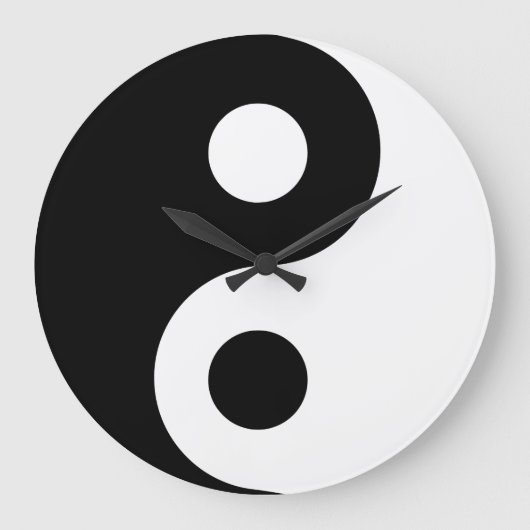 White Yin Yang Wall klok (Voorkant)