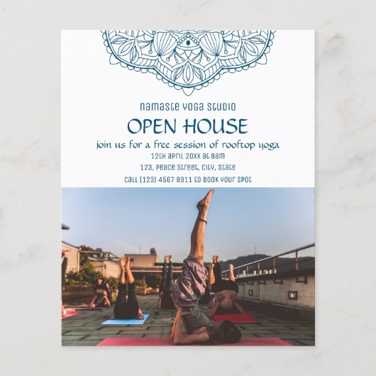 White Yoga Meditation Open House Promotion Foto Flyer (Voorkant)