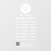 White Zakelijke Uren Logo QR Code Social Media  Raamsticker (Vel)