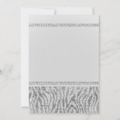 White Zebra Silver Glam Verjaardagsfeest Elk Evene Kaart (Achterkant)
