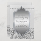 White Zebra Silver Glam Verjaardagsfeest Elk Evene Kaart (Voorkant / Achterkant)