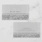 White Zebra Sparkle Sequins Glam Chic Modern Visitekaartje (Voorkant / Achterkant)