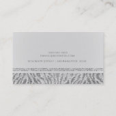 White Zebra Sparkle Sequins Glam Chic Modern Visitekaartje (Achterkant)