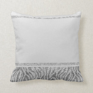 White Zebra Sparkle Sequins Glam Modern Chic Kussen