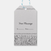White Zebra Sparkle Sequins Glam Party Favor Chic Cadeaulabel (Voorkant)