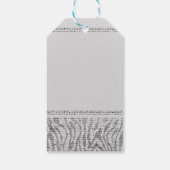 White Zebra Sparkle Sequins Glam Party Favor Chic Cadeaulabel (Achterkant)