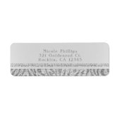 White Zebra Sparkle Sequins Glam Party Invitation Etiket (Voorkant)