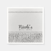 White Zebra Sparkle Sequins Glam Party Servetten (Voorkant)