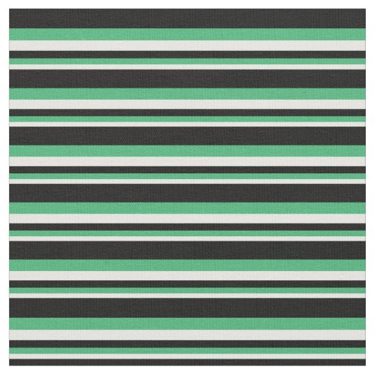 White, Zee Green & Black Colour Pattern Stof (Close Up)