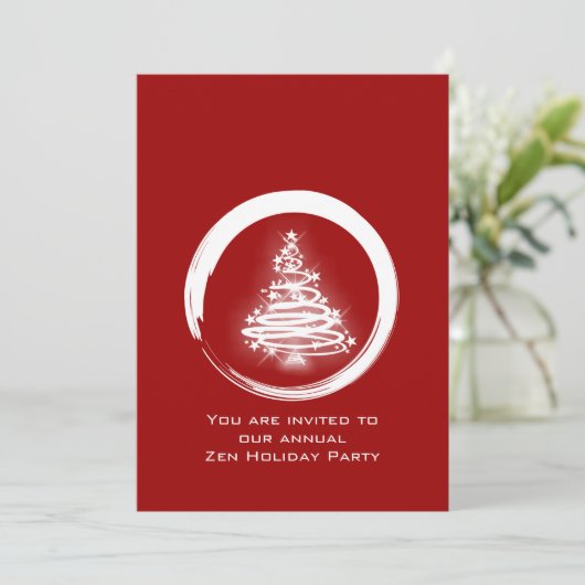 White Zen Christmas Tree Kaart (Staand voorkant)