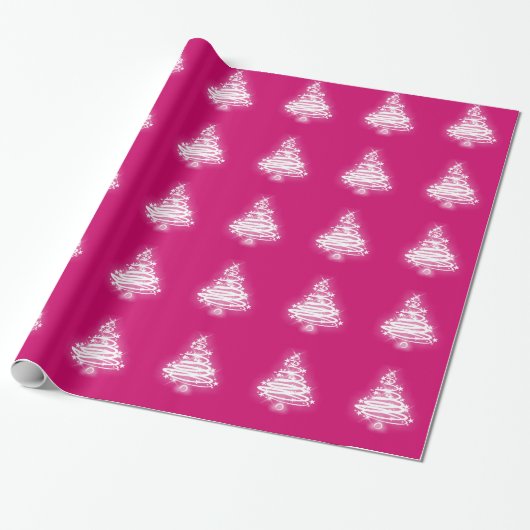 White Zen-kerstboom Cadeaupapier (Uitgerold)