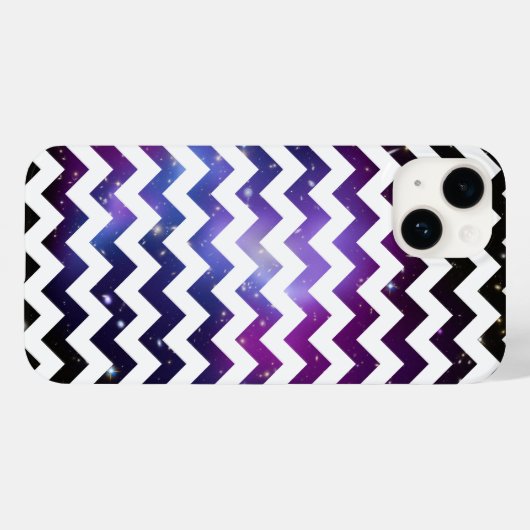 White Zigzag Paars Galaxy Cluster Case-Mate iPhone Case (Achterkant (horizontaal))