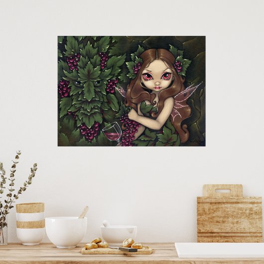White Zinfandel ART PRINT wine fairy greenman (Keuken)