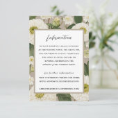 White Zinnia Flower Hotel Informatie Trouwen Informatiekaartje (Staand voorkant)