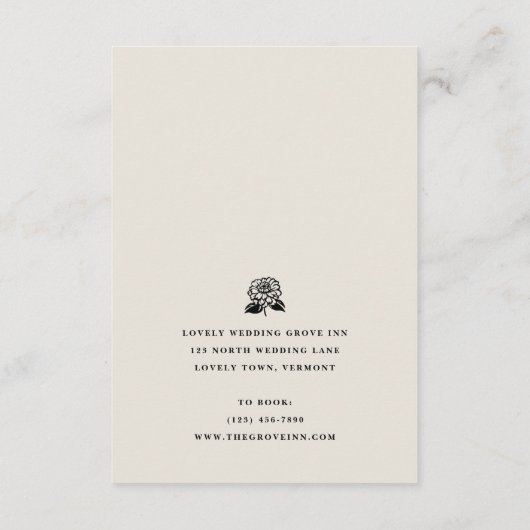 White Zinnia Flower Hotel Informatie Trouwen Informatiekaartje (Achterkant)