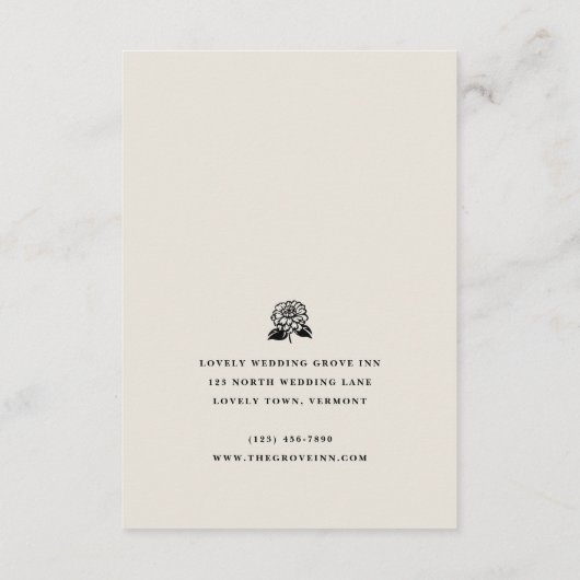 White Zinnia Flower Wedding Receptie Uitnodiging Informatiekaartje (Achterkant)