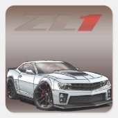 White_ZL1 Vierkante Sticker (Voorkant)